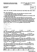 Đề thi học sinh giỏi lần 3 môn Vật lý Lớp 10 - Mã đề 572 - Năm học 2018-2019 - Trường THPT Nguyễn Đức Thuận